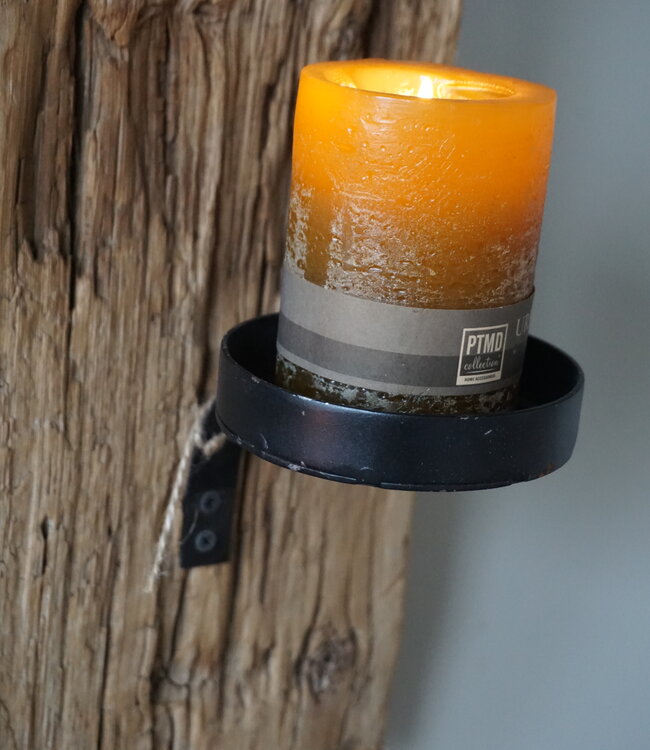 Rene Houtman Oud Houten Wandkandelaar | H52 x B20 x D4 cm