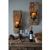 Oud Houten Wandkandelaar | H52 x B20 x D4 cm