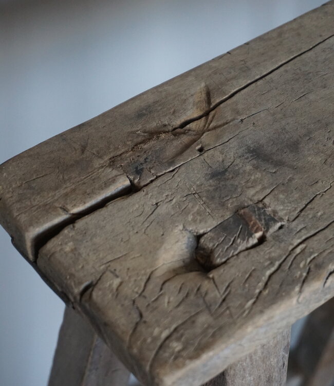 Rene Houtman Antiek Krukje | Zitting Rechthoek | H53 x B35 x D13 cm