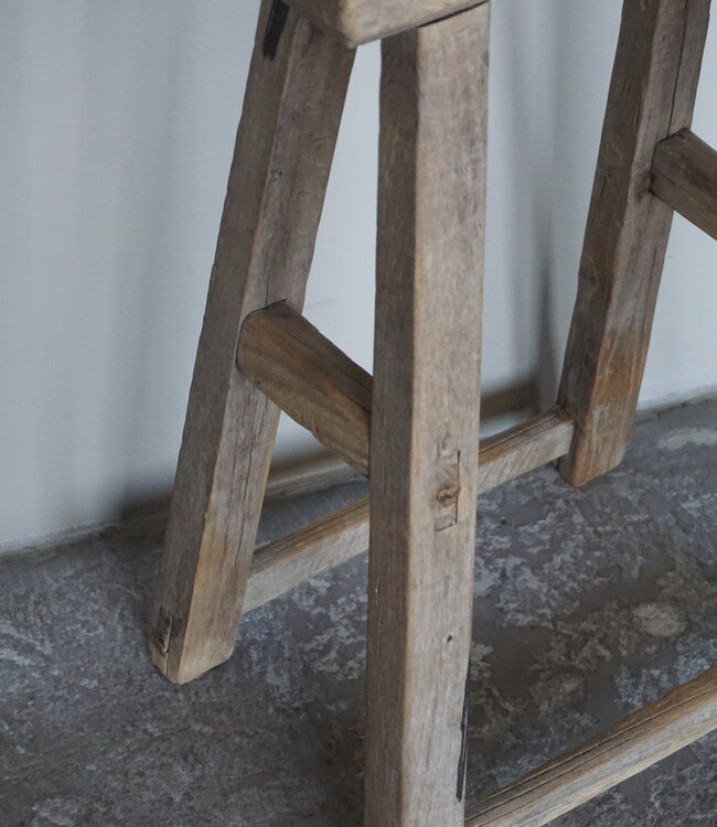 Rene Houtman Antiek Krukje | Zitting Rechthoek | H53 x B35 x D13 cm