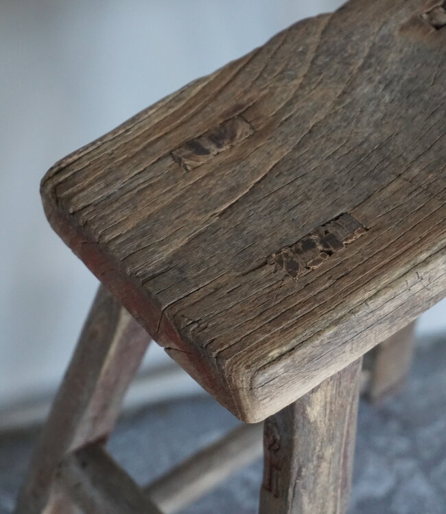 Rene Houtman Antiek Krukje | Zitting Rechthoek | H56 x B28 x D14 cm