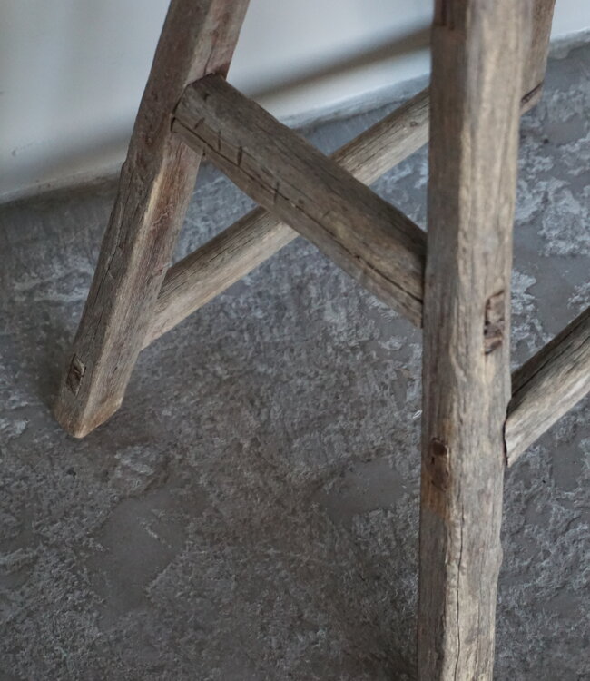 Rene Houtman Antiek Krukje | Zitting Rechthoek | H56 x B28 x D14 cm