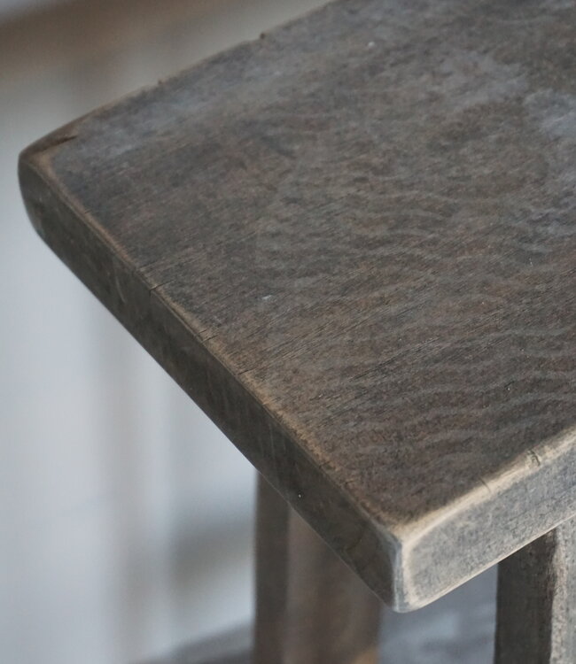 Luksa Home Collection Oud Houten Bankje | Teakhout | H46 x B40 x D20 cm