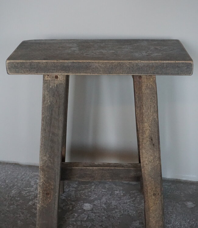 Luksa Home Collection Oud Houten Bankje | Teakhout | H46 x B40 x D20 cm