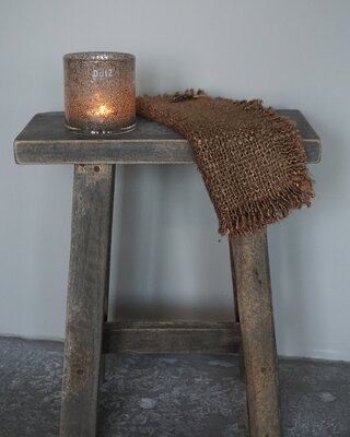 Luksa Home Collection Oud Houten Bankje | Teakhout | H46 x B40 x D20 cm