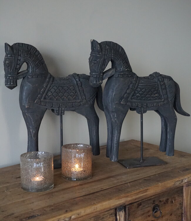 Rene Houtman Houten Paard | Op Standaard | H44 x B34 x D10 cm