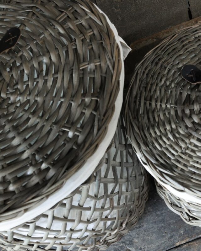 Be-Uniq Wasmanden + Linnen Zak | Rattan Grey | Set van 2