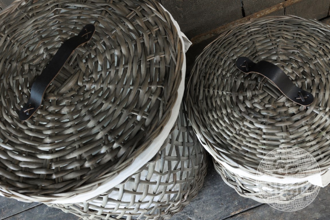 Be-Uniq Wasmanden + Linnen Zak | Rattan Grey | Set van 2