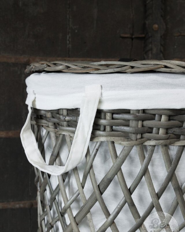 Be-Uniq Wasmanden + Linnen Zak | Rattan Grey | Set van 2