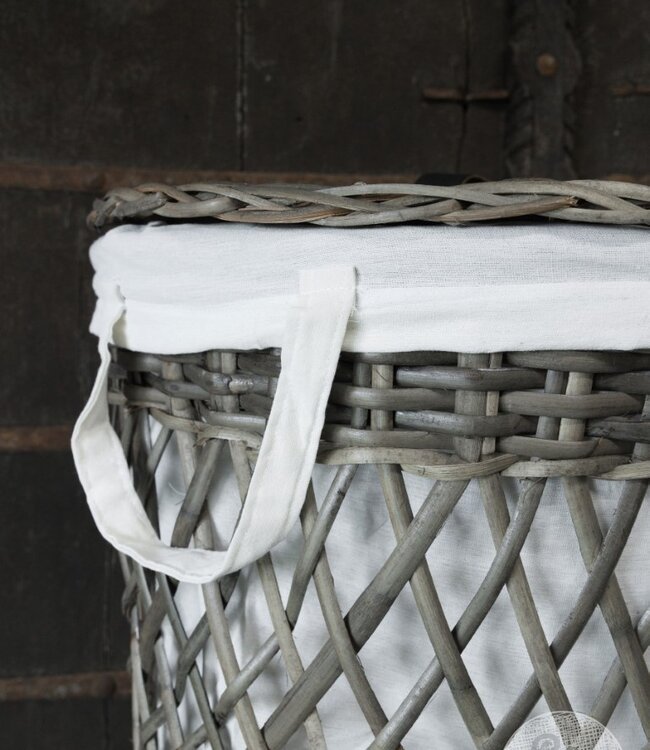 Be-Uniq Wasmanden + Linnen Zak | Rattan Grey | Set van 2