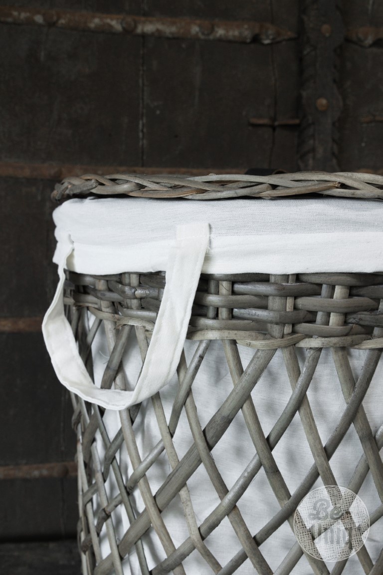 Be-Uniq Wasmanden + Linnen Zak | Rattan Grey | Set van 2
