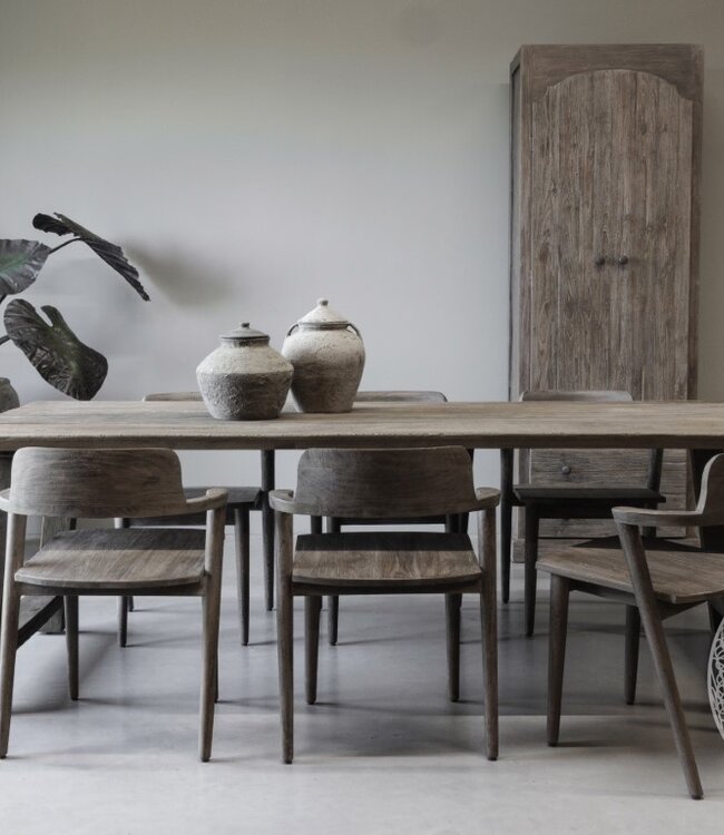 Be-Uniq Eetkamerstoel Rosa | Vergrijsd Teak | H80xB60xD56 Cm