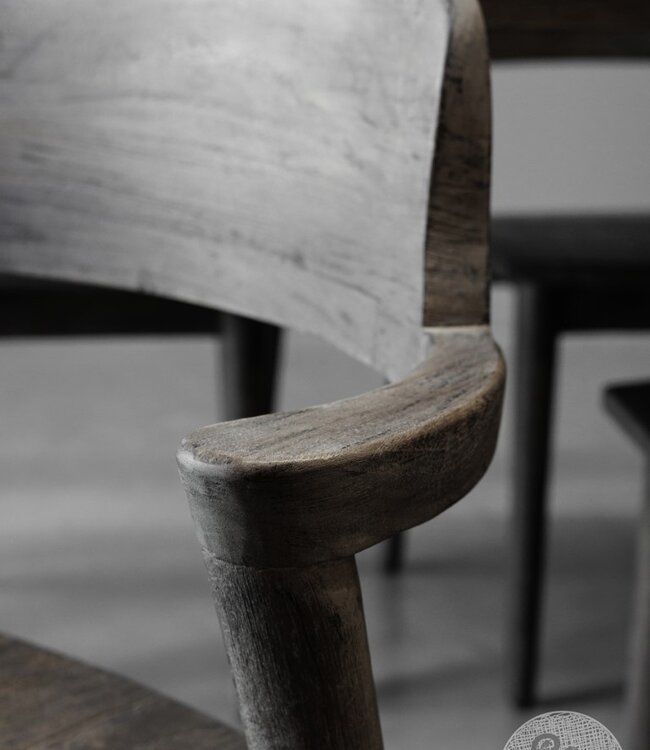 Be-Uniq Eetkamerstoel Rosa | Vergrijsd Teak | H80xB60xD56 Cm