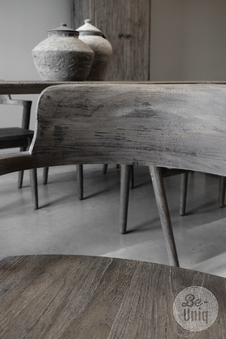 Be-Uniq Eetkamerstoel Rosa | Vergrijsd Teak | H80xB60xD56 Cm