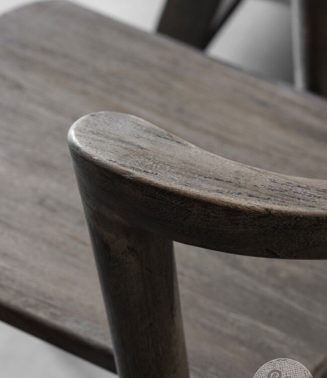 Be-Uniq Eetkamerstoel Rosa | Vergrijsd Teak | H80xB60xD56 Cm
