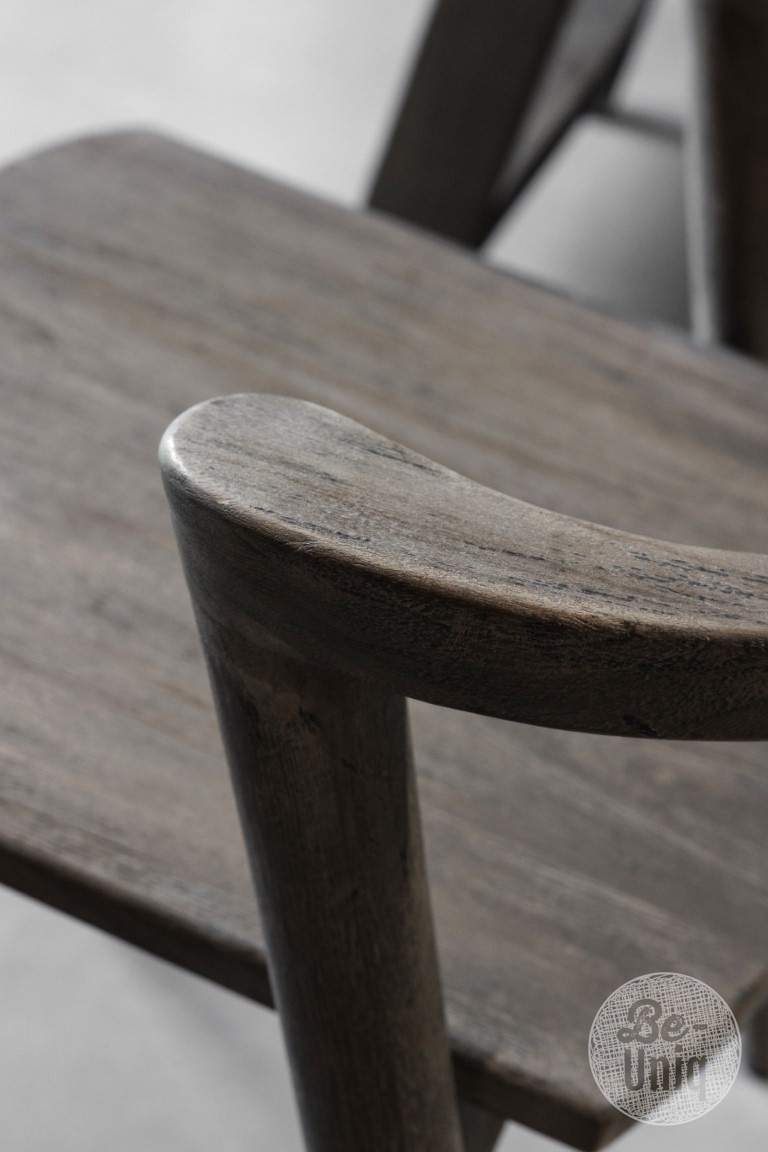 Be-Uniq Eetkamerstoel Rosa | Vergrijsd Teak | H80xB60xD56 Cm