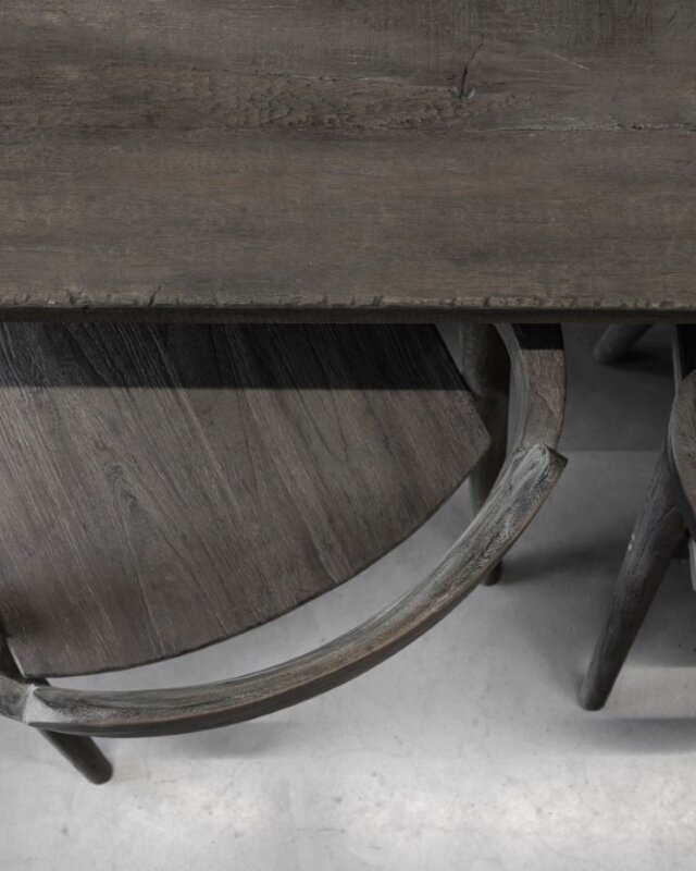 Be-Uniq Eetkamerstoel Rosa | Vergrijsd Teak | H80xB60xD56 Cm