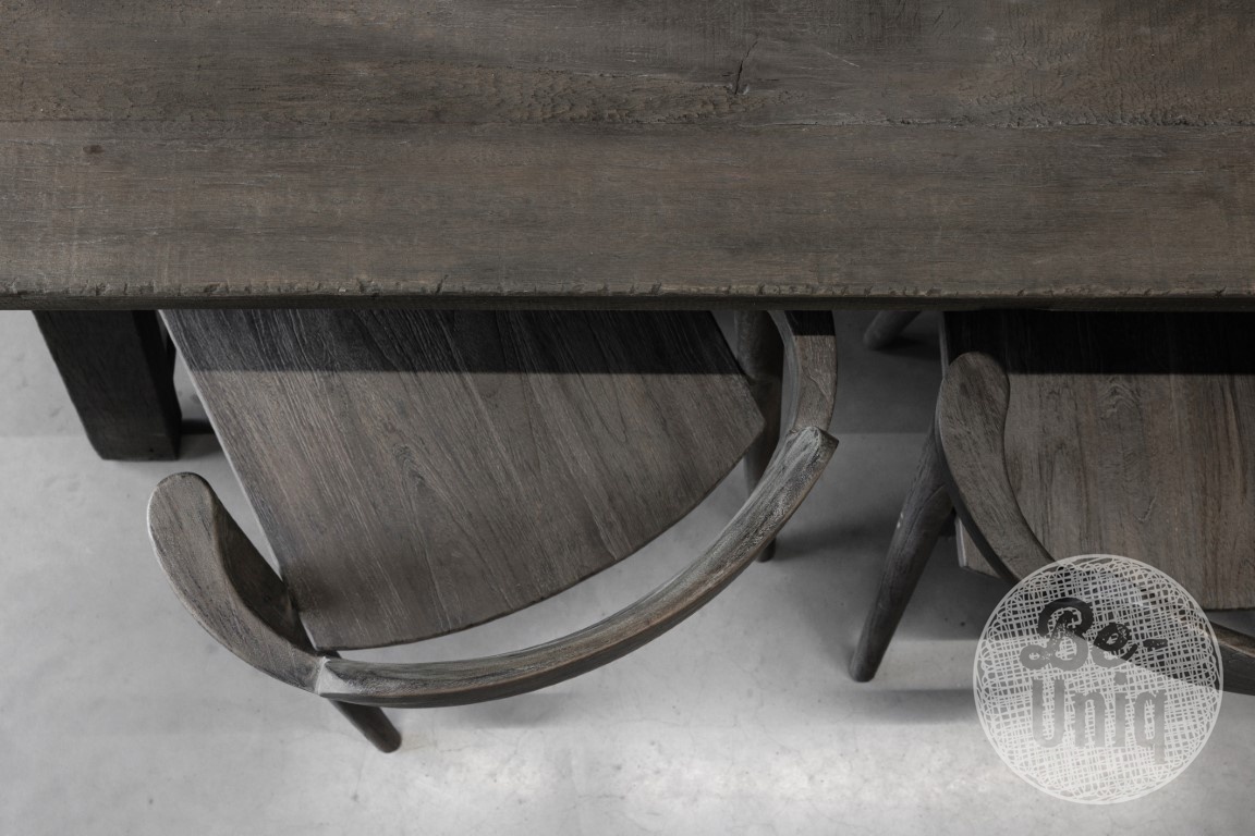 Be-Uniq Eetkamerstoel Rosa | Vergrijsd Teak | H80xB60xD56 Cm