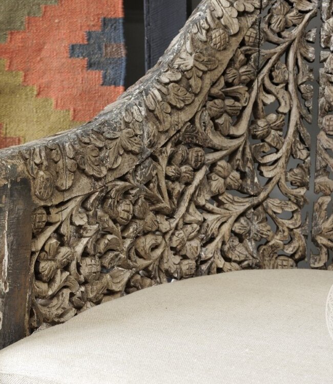 Be-Uniq Authentieke Fauteuil | India | H102xB80xD75 Cm