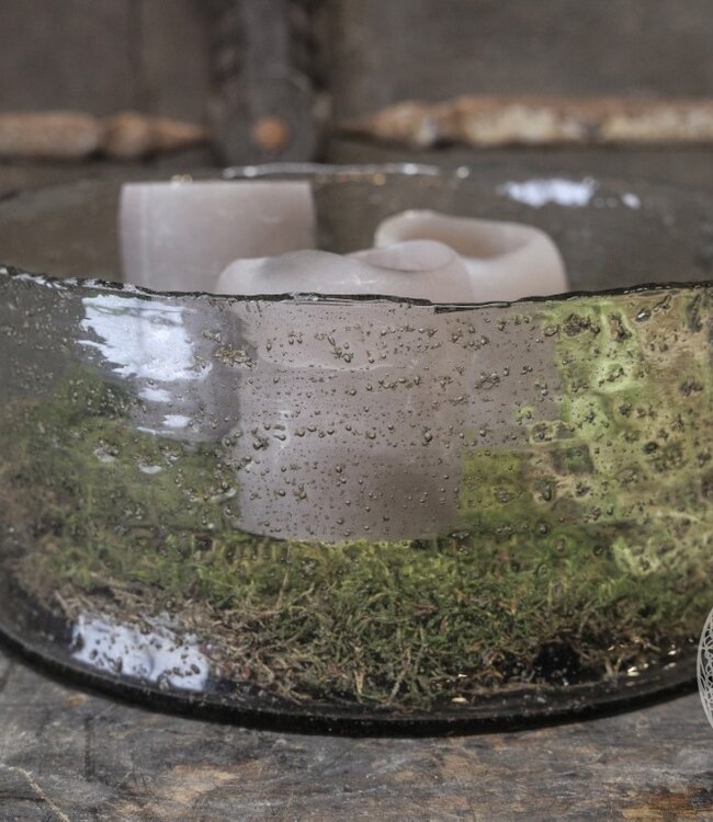 Be-Uniq Schaal Cilinder | Organisch Glas | H12xB30xD30 Cm