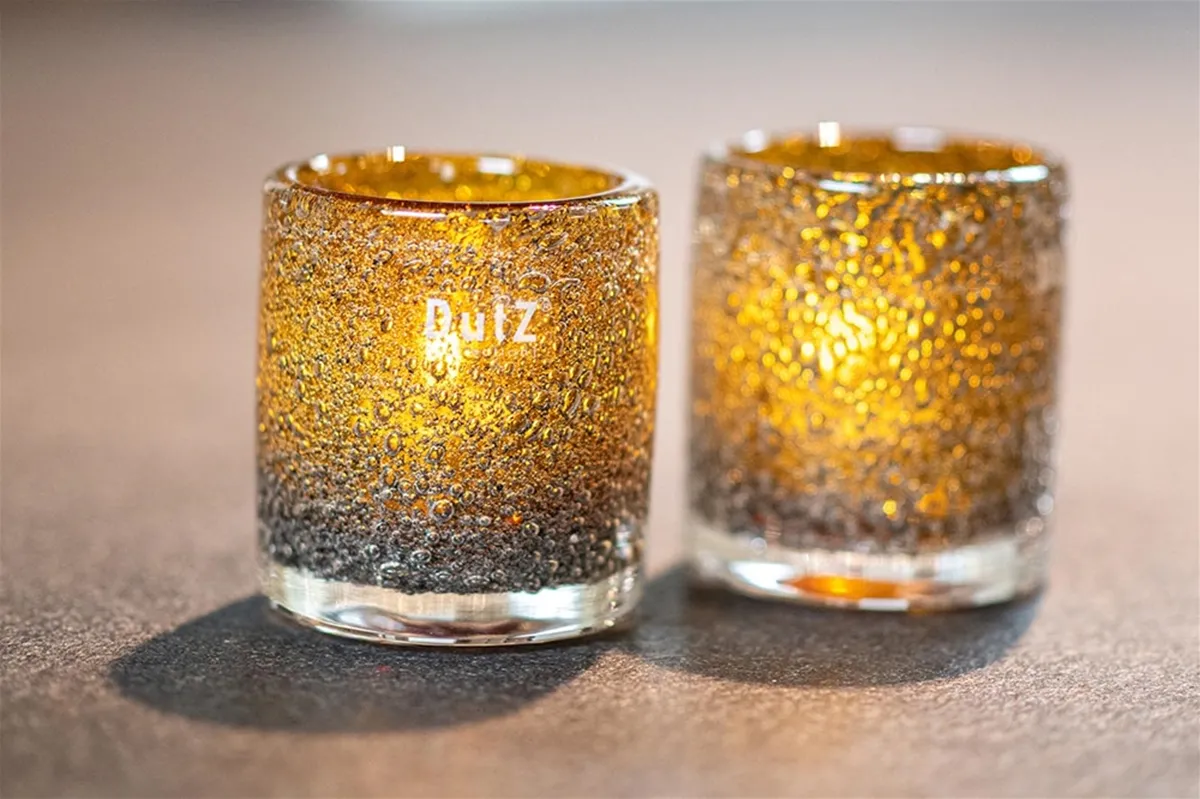 DutZ Cilinder | Bubbles | Amber | H10 x D9 cm