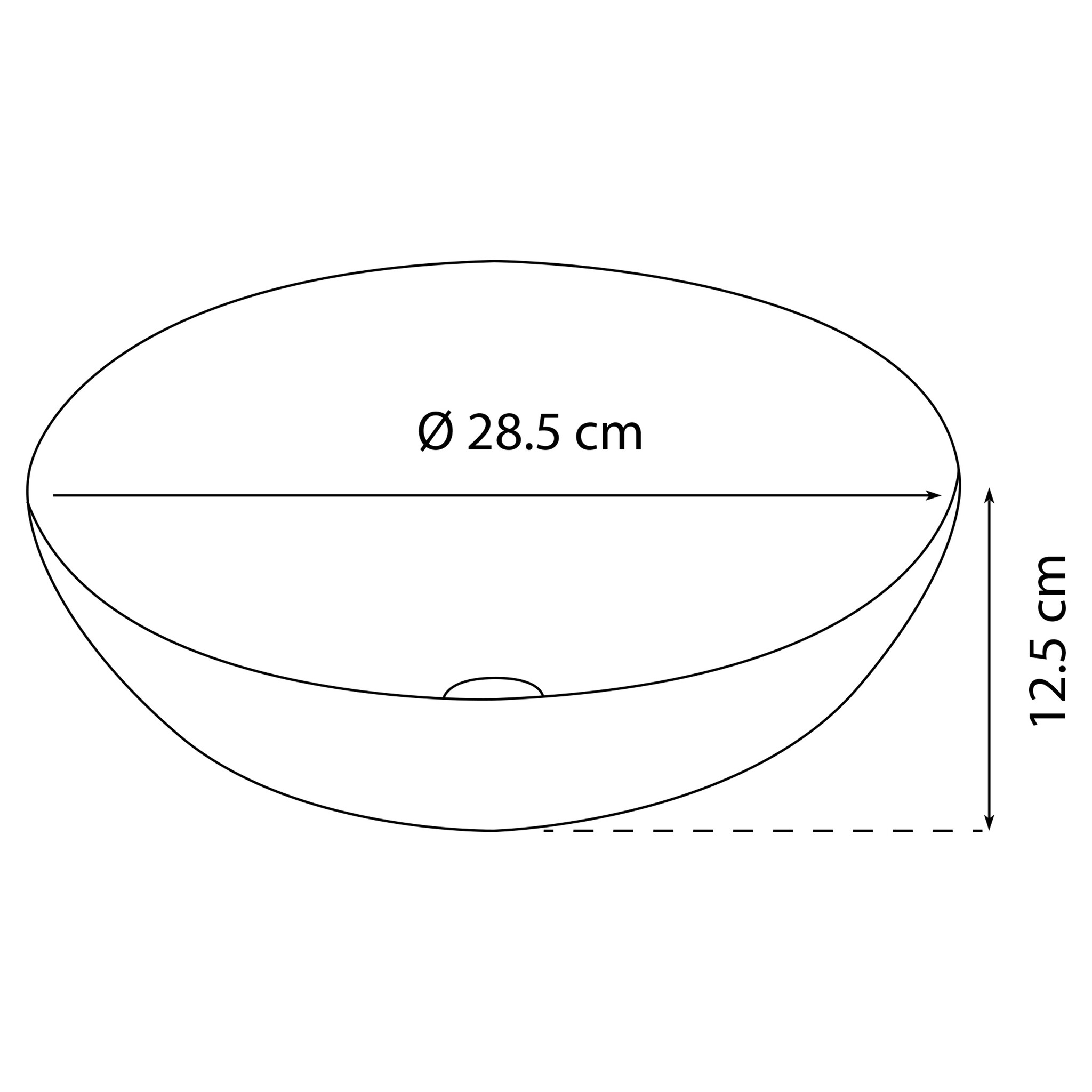 Differnz Waskom Slim | Keramiek | Zwart | H12,5 x Ø28,5 cm