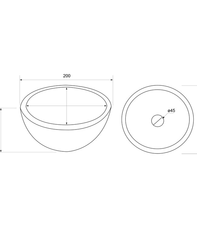 Differnz Waskom Boomer | Beton | Donkergrijs | H10 x Ø 20 cm