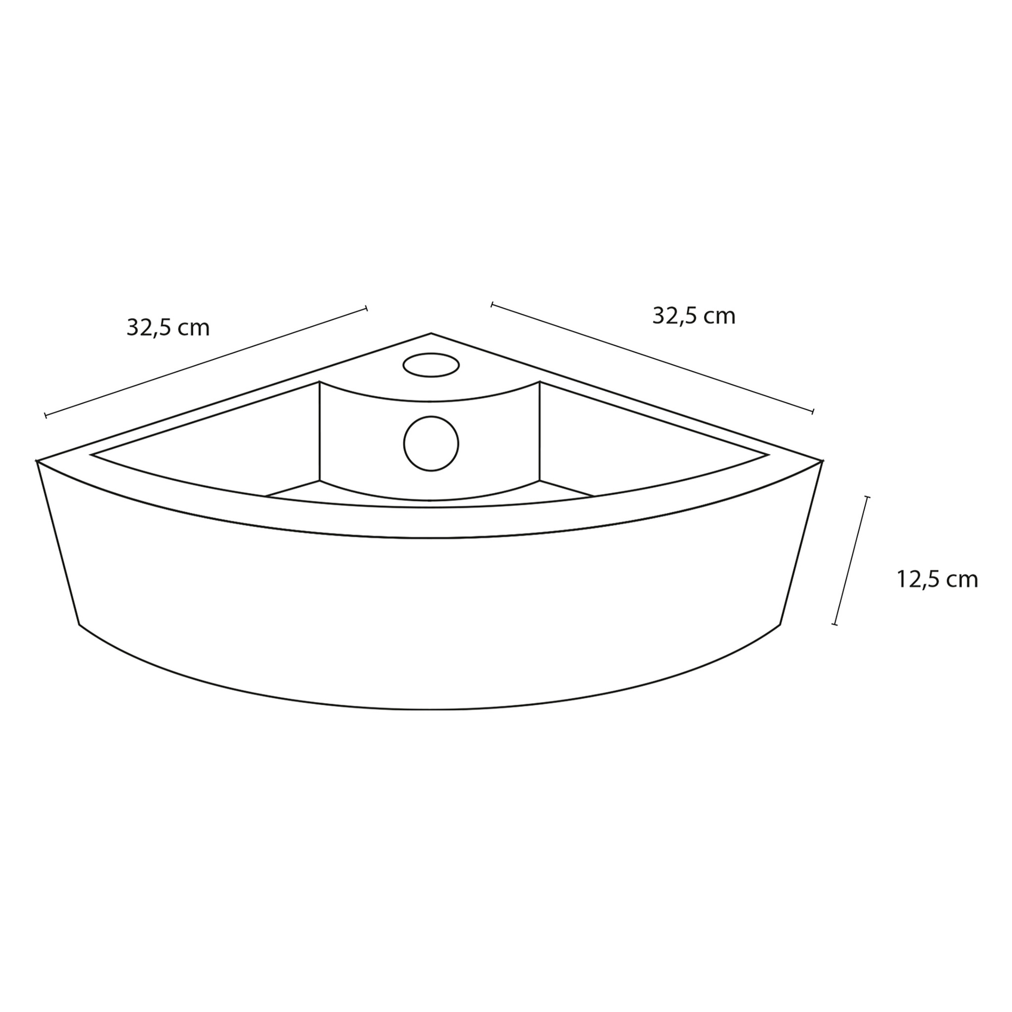 Differnz Hoekfontein Hera | Wit | H12,5 x D32,5 cm
