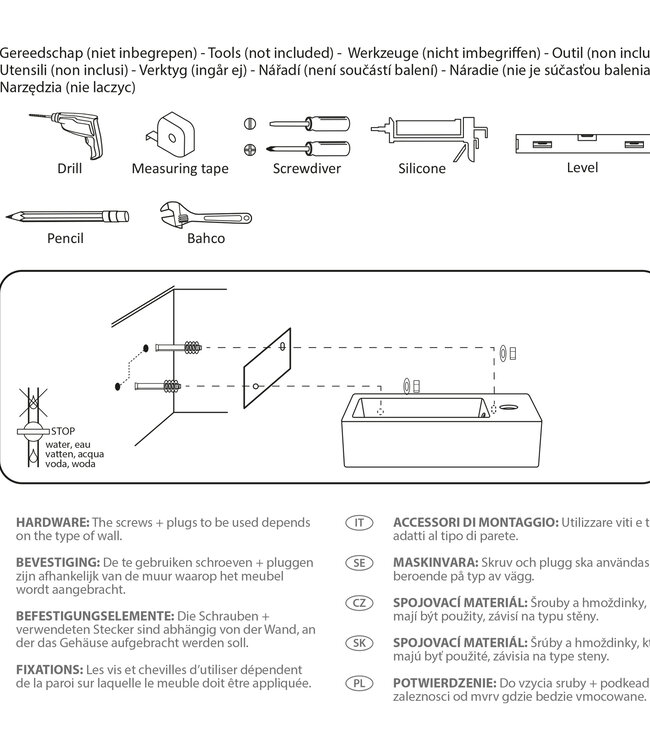 Differnz Fontein Hura L | Wit | H11,5 x B40 x D22 cm
