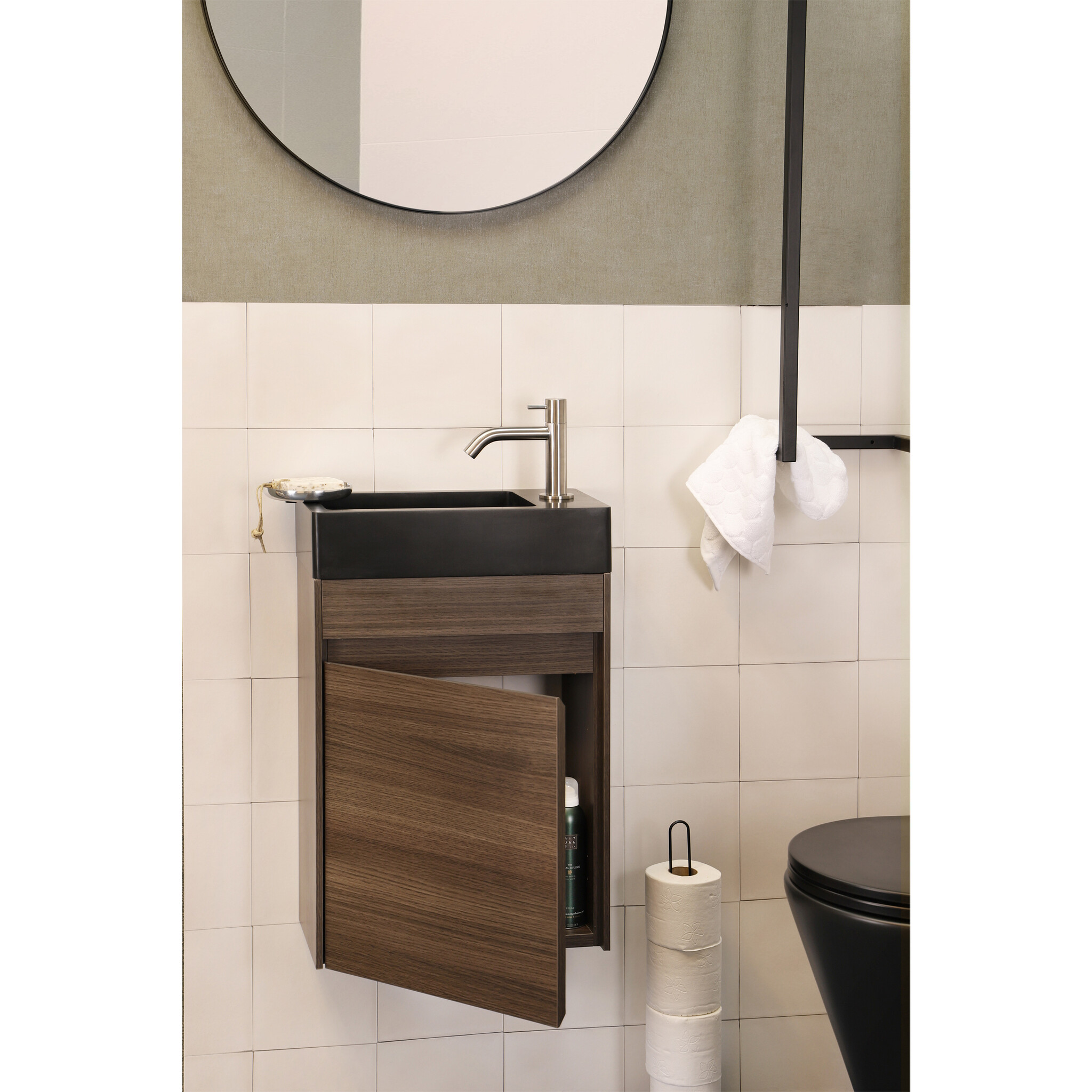 Differnz Fontein Hura L | Bombai Zwart | H11,5 x B40 x D22 cm