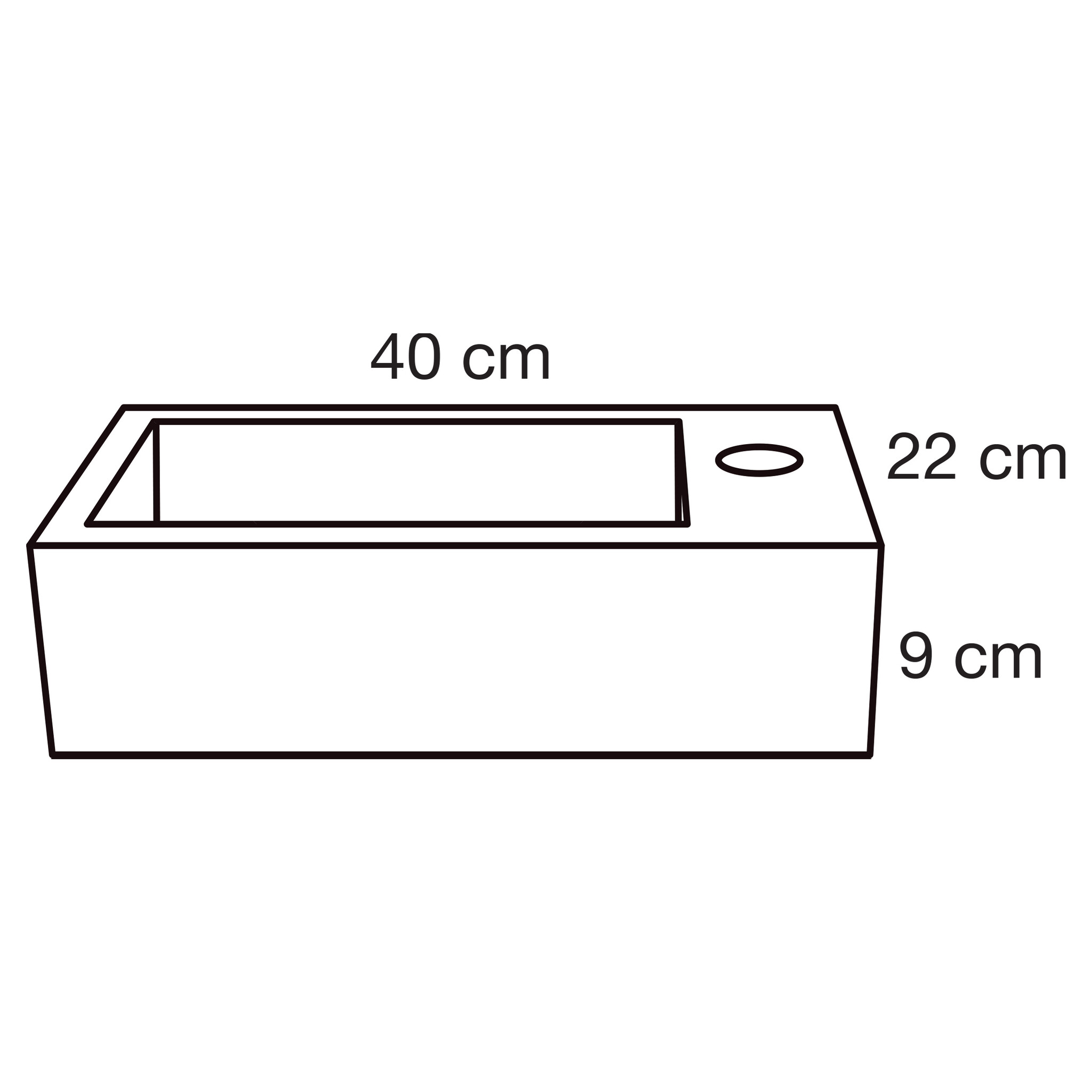 Differnz Fontein Hura L | Bombai Zwart | H11,5 x B40 x D22 cm