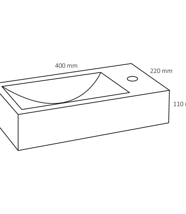 Differnz Fontein Hura L | Limestone | H11 x B40 x D22 cm