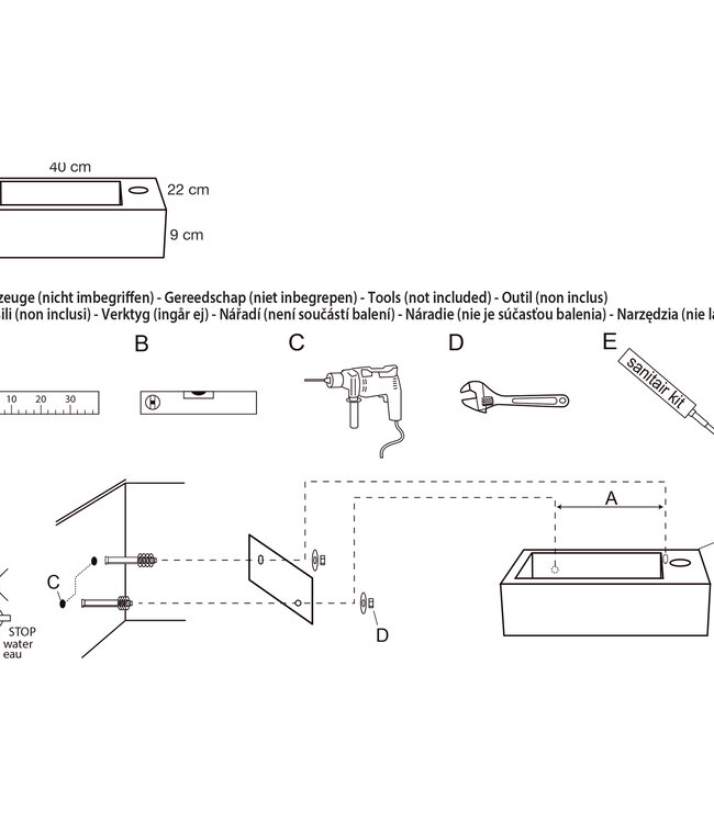Differnz Fontein Hura L | Wit Marmer | H9 x B40 x D22 cm