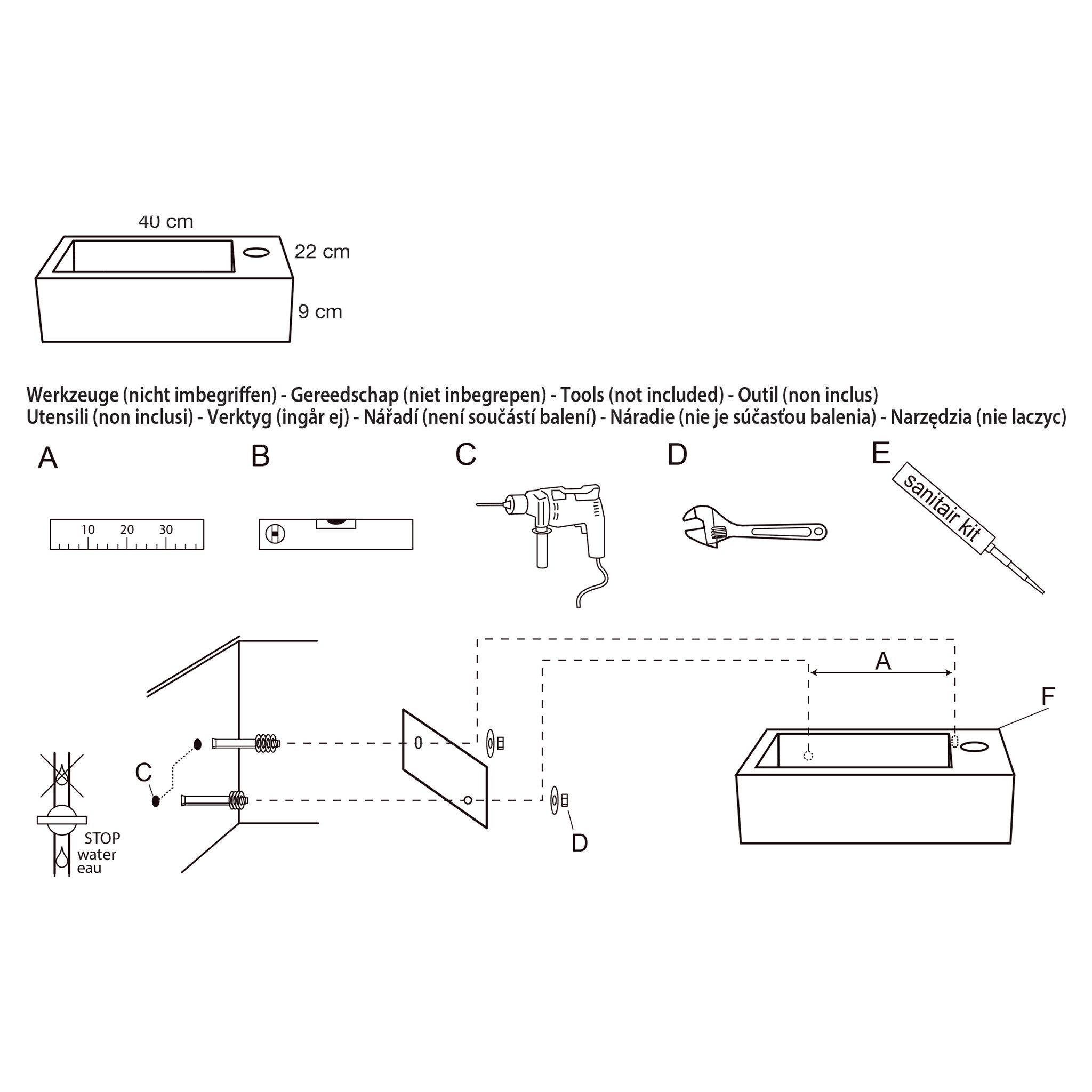 Differnz Fontein Hura L | Wit Marmer | H9 x B40 x D22 cm
