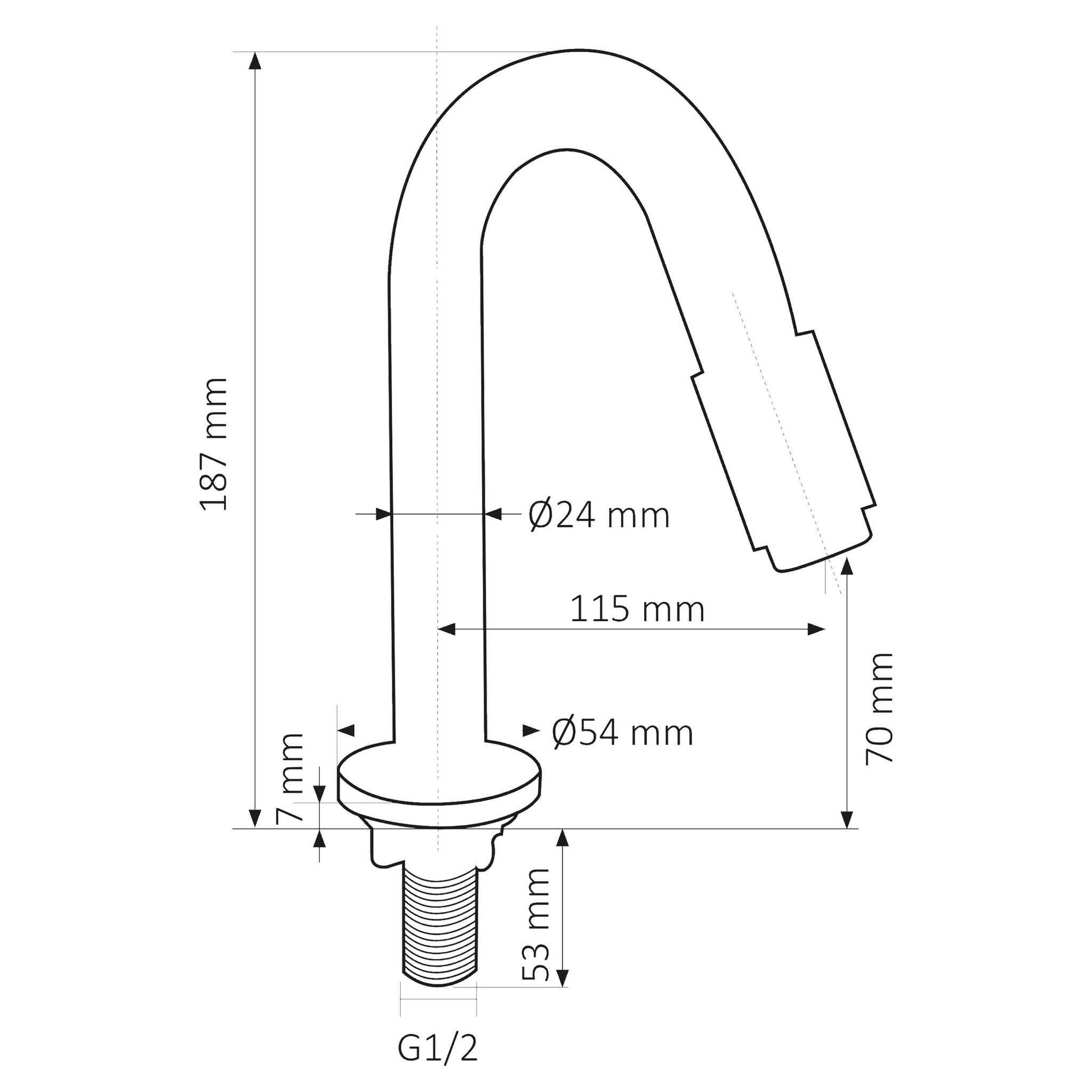 Differnz Koudwaterkraan | Mat Chroom | H19 cm
