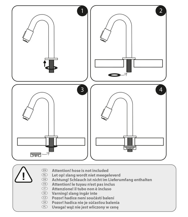 Differnz Koudwaterkraan | Mat Zwart | H19 cm