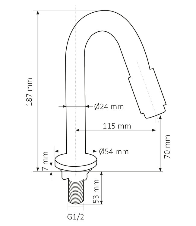 Differnz Koudwaterkraan | Mat Goud | H19 cm