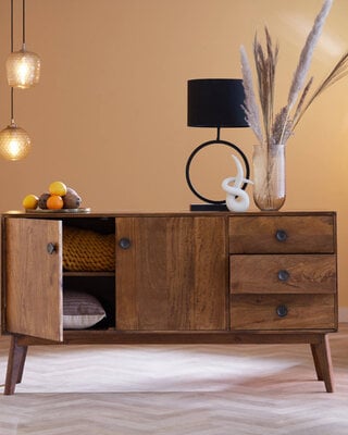 Light&Living Lampvoet Liva | Mat Zwart | H52 x B12,5 x L40 cm
