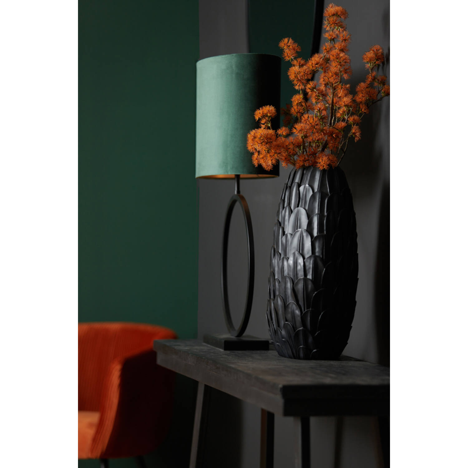 Light&Living Lampvoet Liva | Mat Zwart | H52 x B12,5 x L40 cm