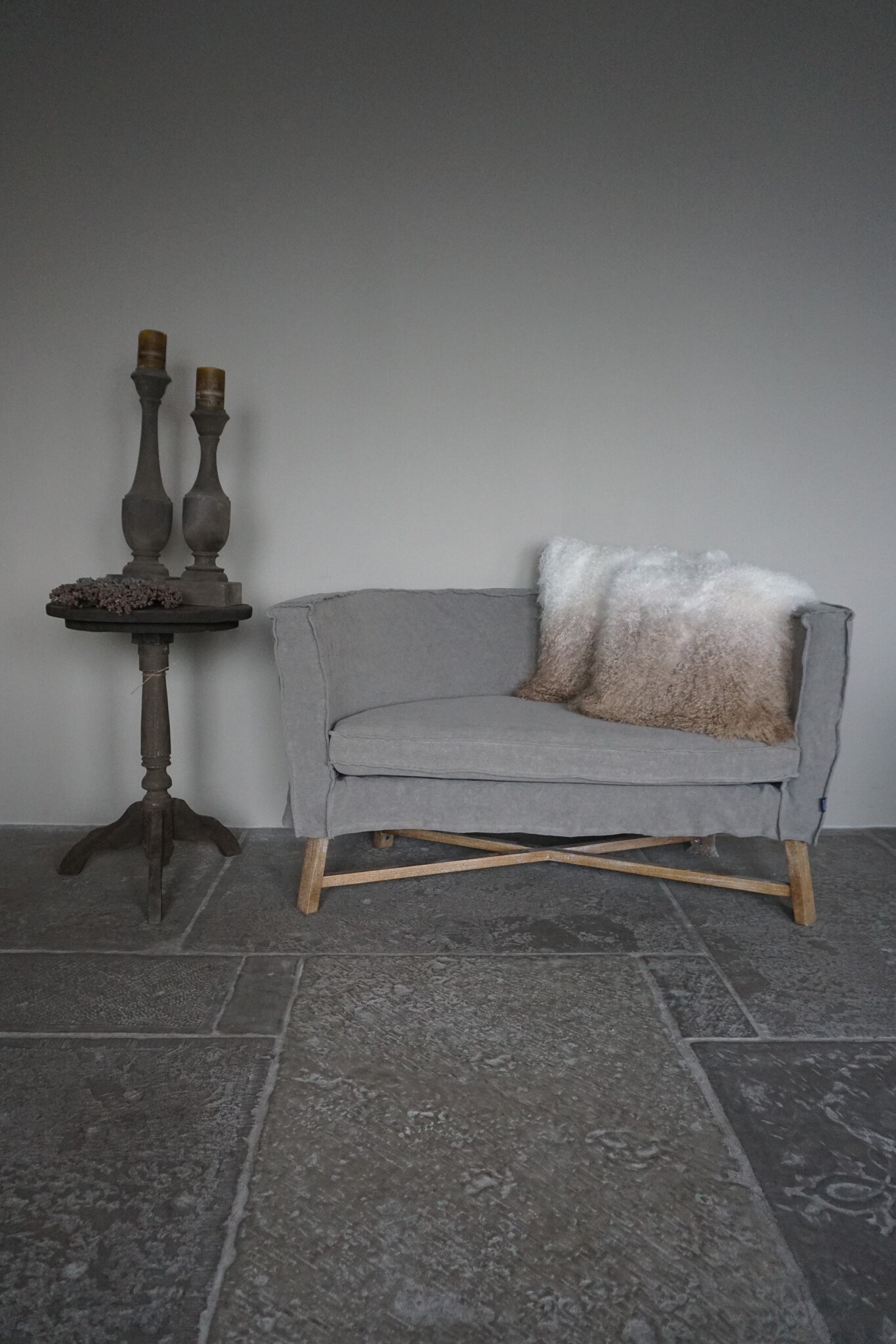 Rene Houtman Kussen Lamsvacht | Ivory To Beige | 50x50 cm