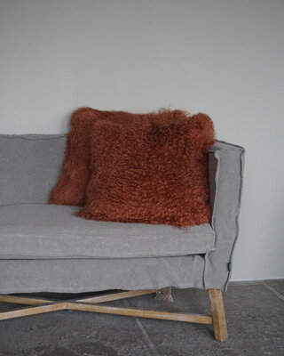 Rene Houtman Kussen Mongools Lamsvacht | Rusty | 50x50 cm