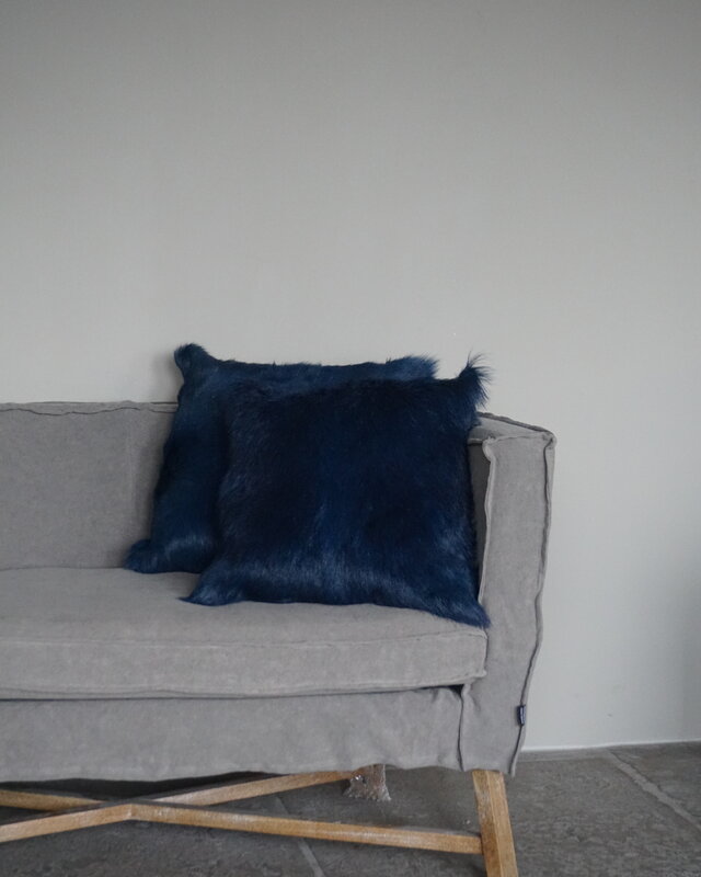 Rene Houtman Kussen Geitenvacht | Navy | 50x50cm