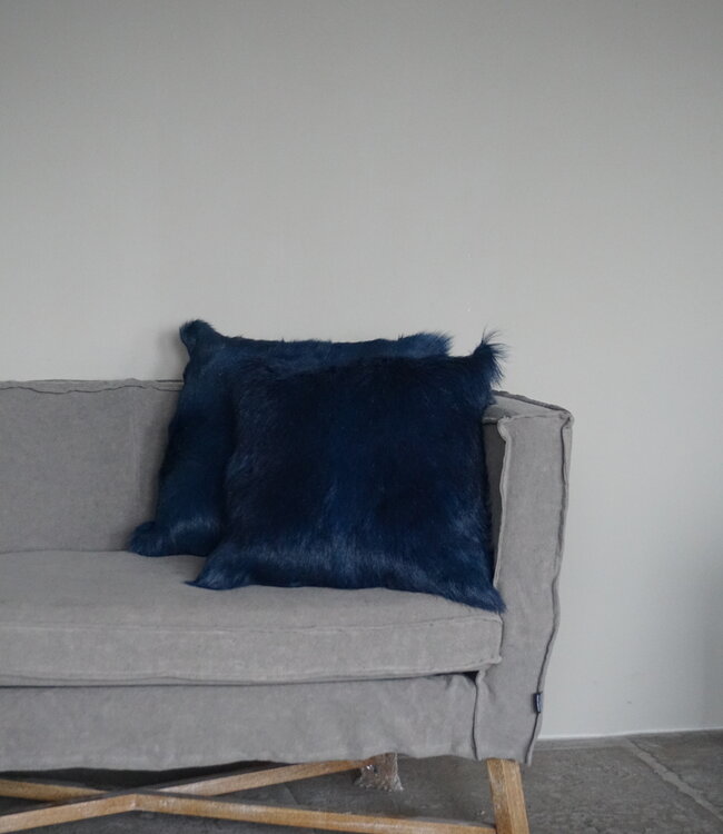 Rene Houtman Kussen Geitenvacht | Navy | 50x50cm
