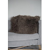 Kussen Mongools Lamsvacht | Brown | 50x50 cm