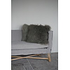 Kussen Mongools Lamsvacht | Olive| 50x50 cm