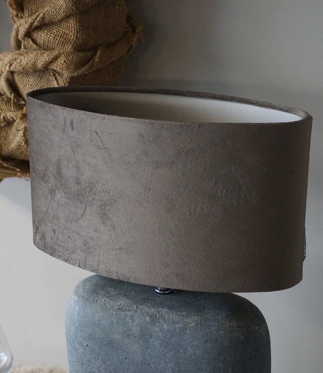 Brynxz Lampenkap Ovaal | Velvet Brown | 30 x 14 x 17 cm