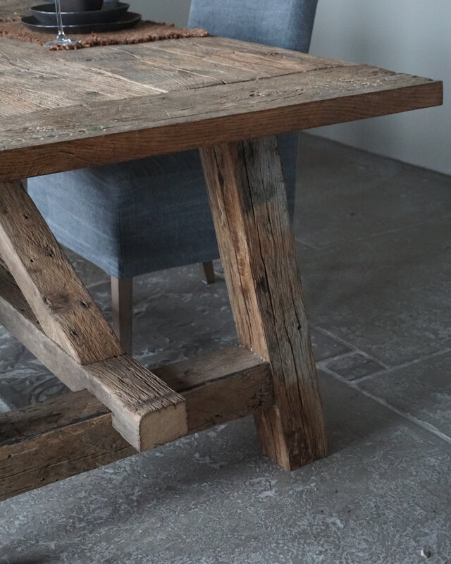 Rene Houtman Oud Eikenhouten Tafel | H79 x B300 x D100 cm