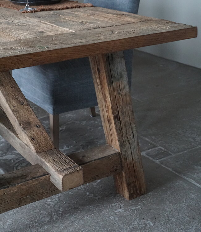 Rene Houtman Oud Eikenhouten Tafel | H79 x B300 x D100 cm