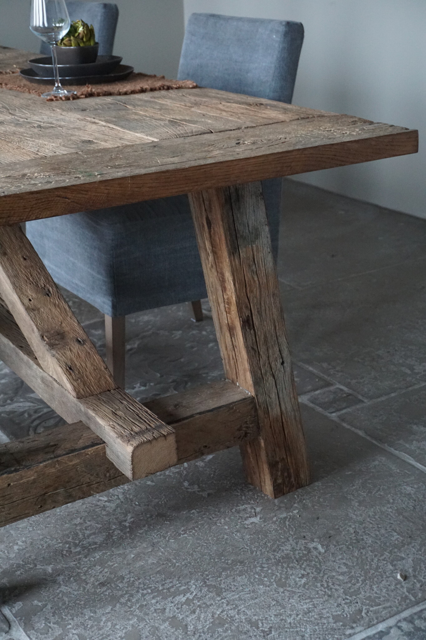 Rene Houtman Oud Eikenhouten Tafel | H79 x B300 x D100 cm