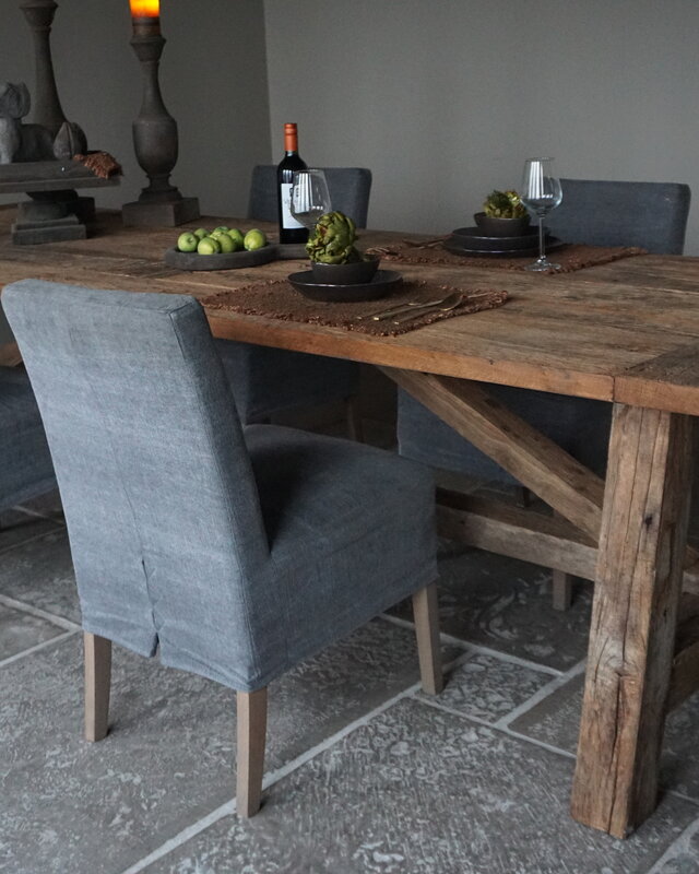 Rene Houtman Oud Eikenhouten Tafel | H79 x B300 x D100 cm